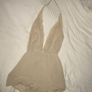 Kendall & Kylie Backless Tan Romper